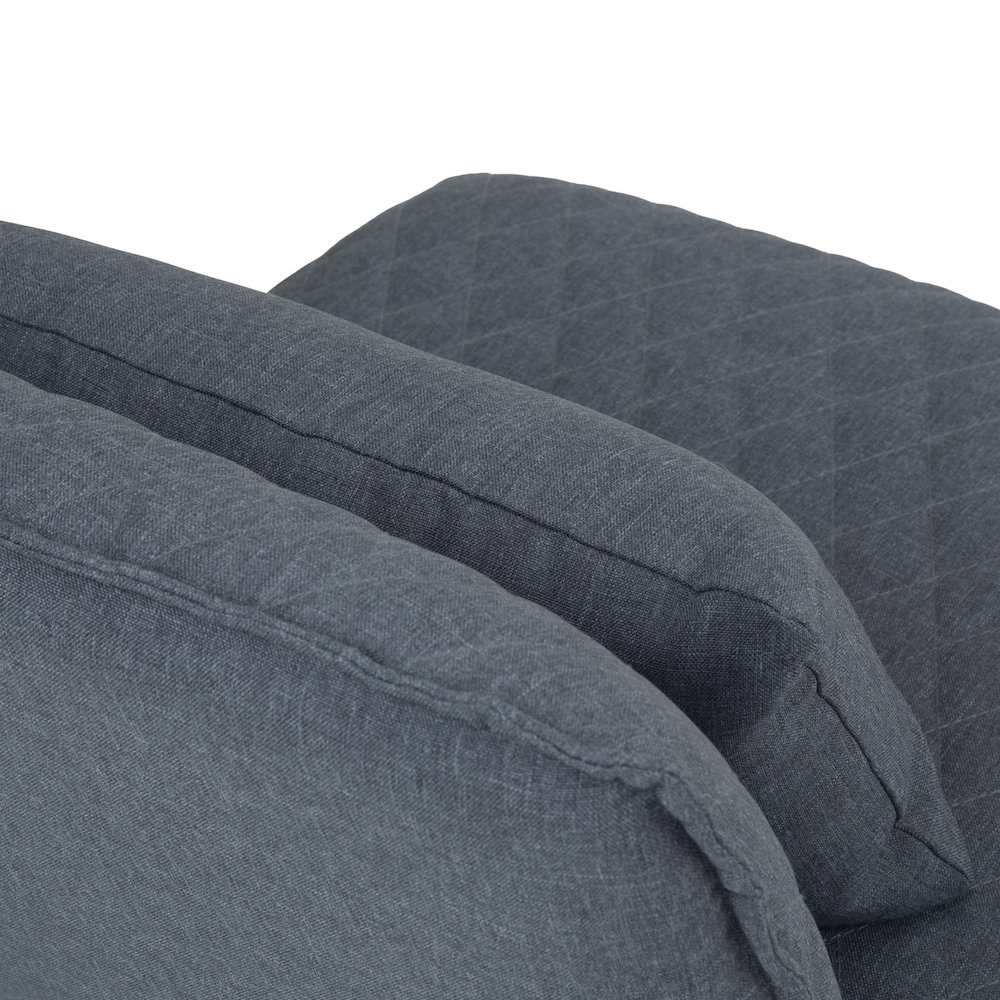 25 Inch Wide Modern Accent Chair With Lumbar Pillow In Grey Linen Look Fabric. Picture 2