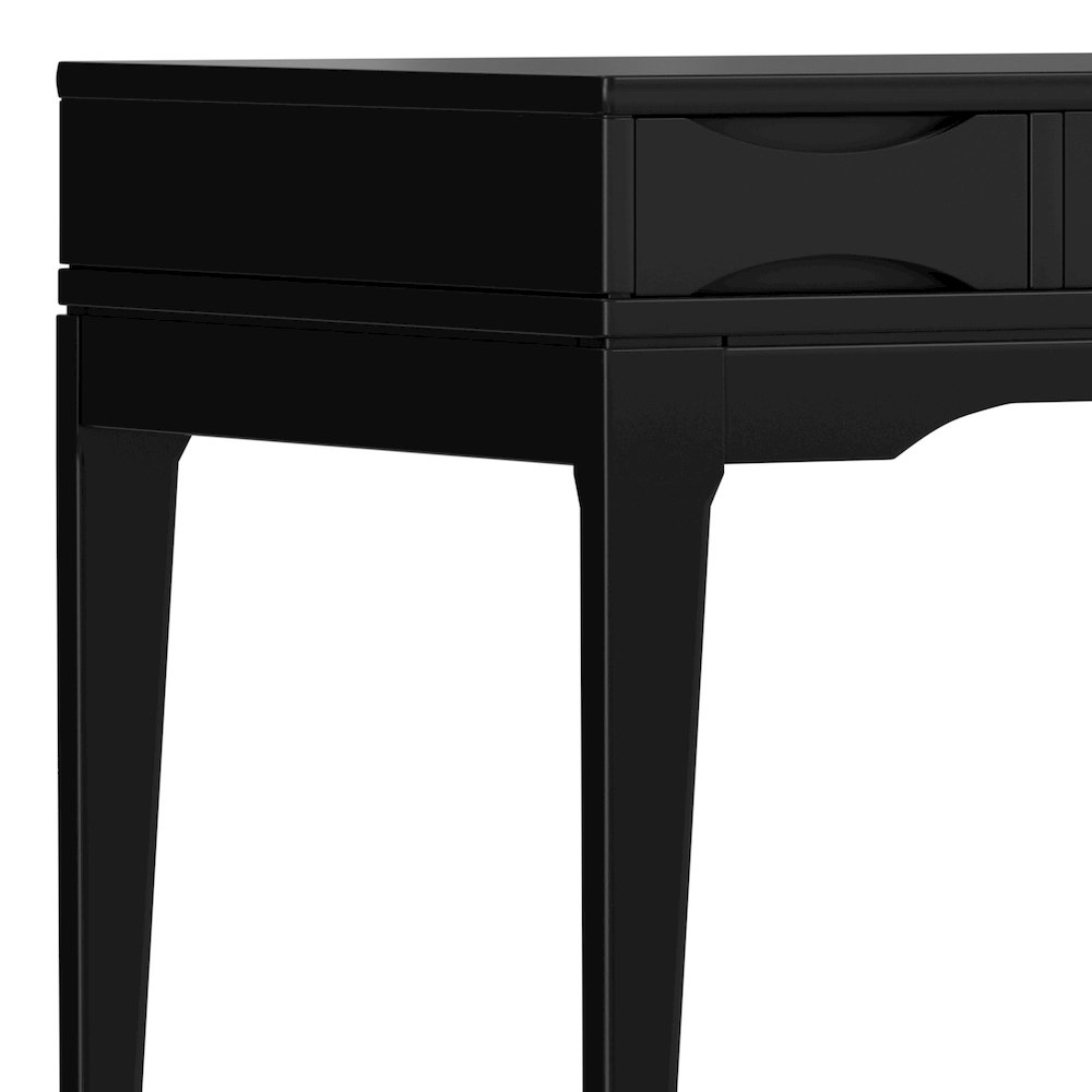 Harper 48 inch Wide Solid Hardwood Mid-Century Modern Small Desk in Black. Picture 2