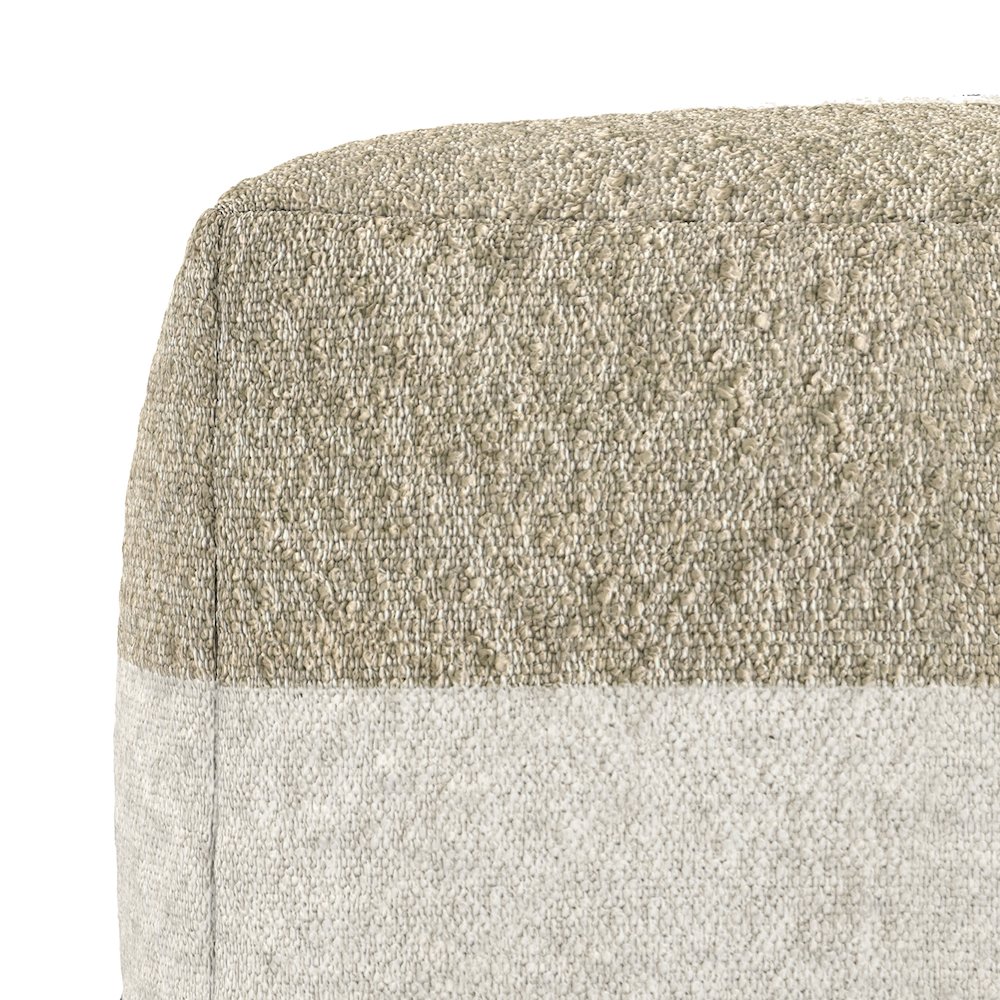 Claudette 18 inch Wide Boho Pouf in Multicolor Acrylic Fabric, Assembled. Picture 5