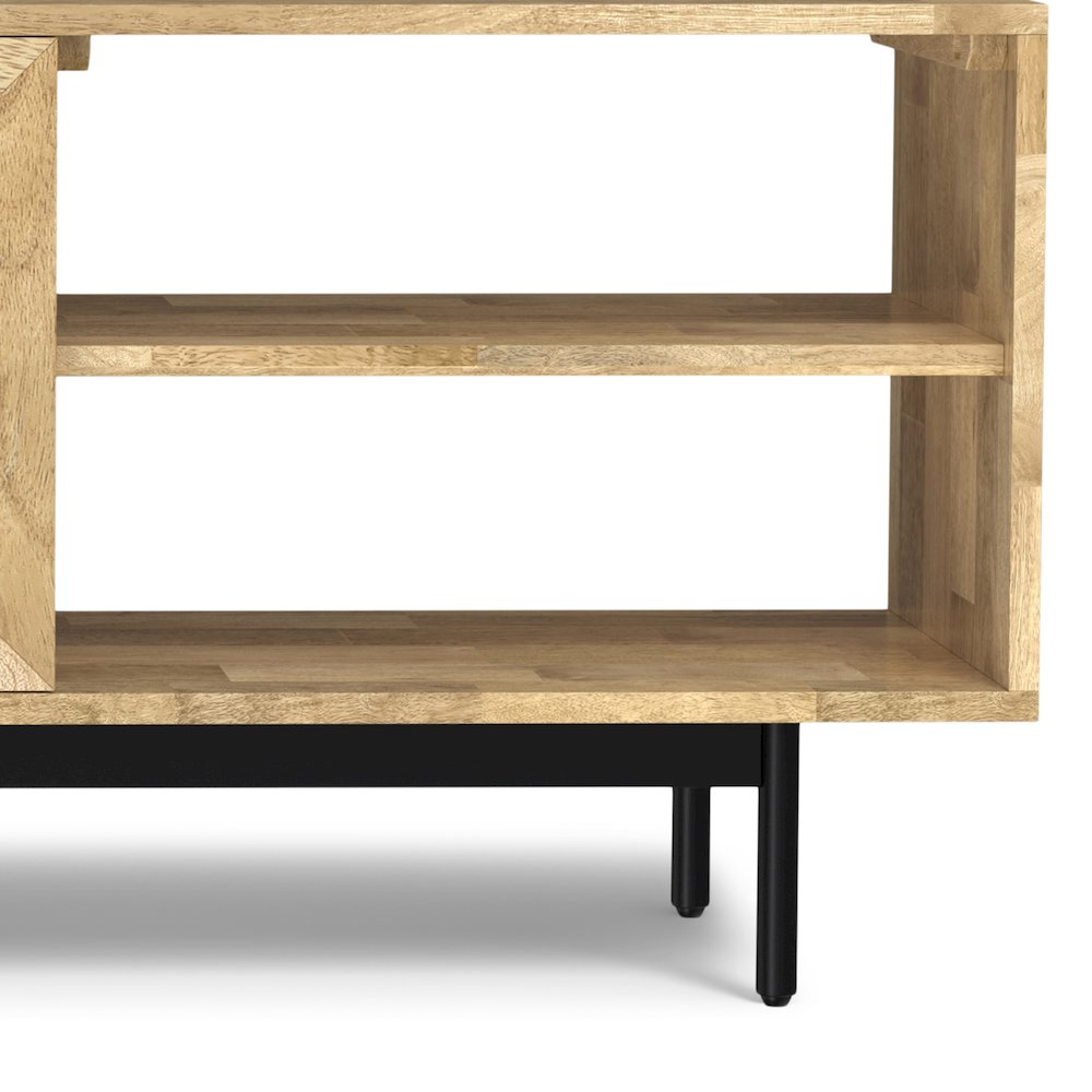 Reeves Solid Mango Wood Tv Media Stand In Natural For Tvs Up To 65 Inches. Picture 3