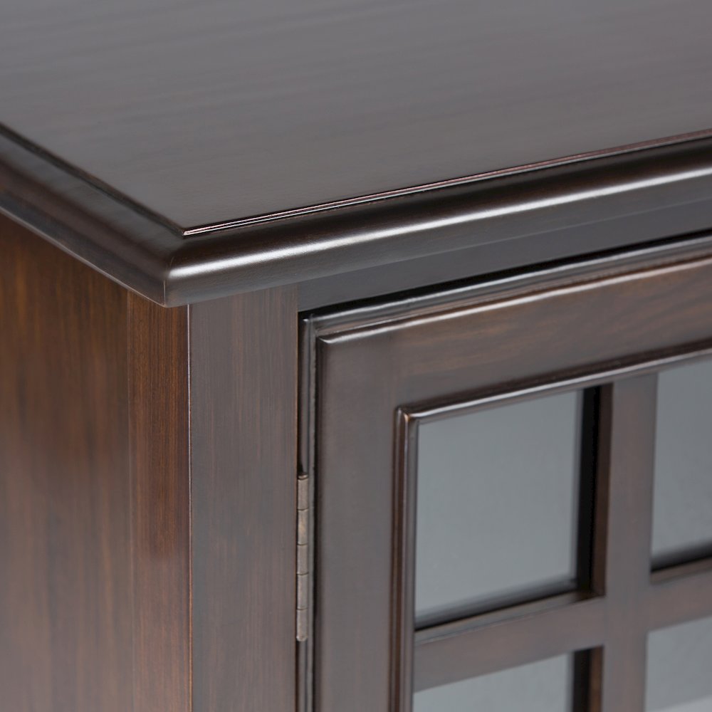 Connaught Solid Wood Tall Storage Cabinet In Dark Chestnut Brown. Picture 3