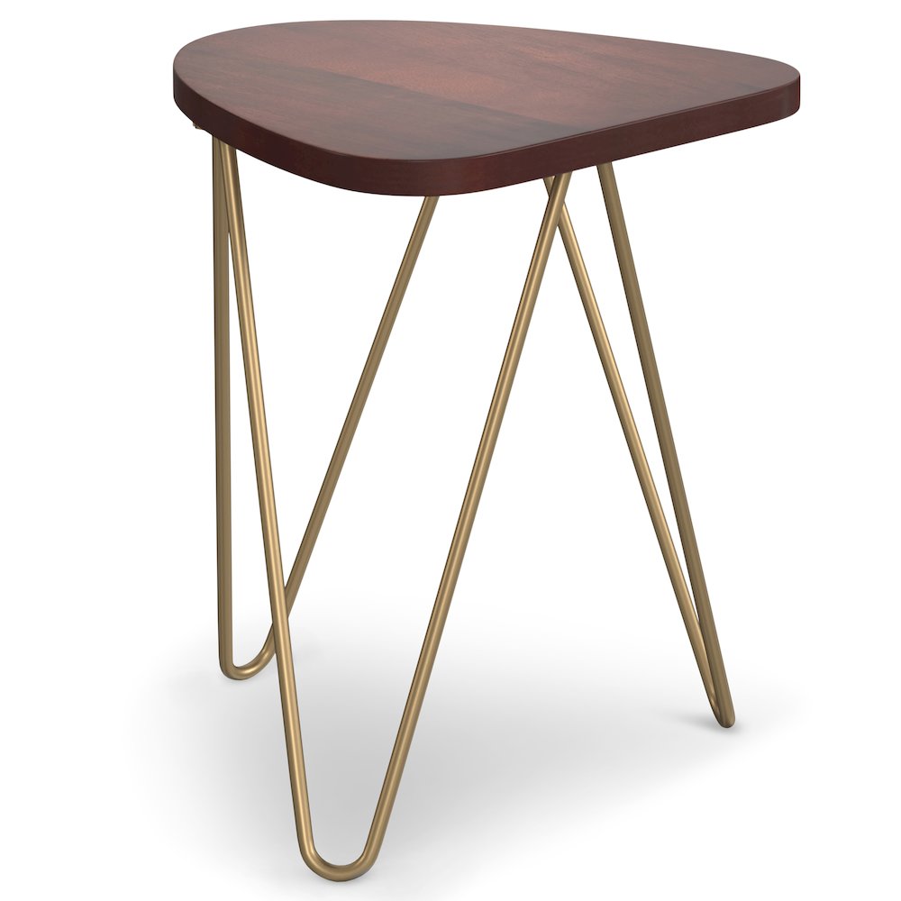 Patrice Metal And Wood Accent Table In Dark Brown. Picture 1