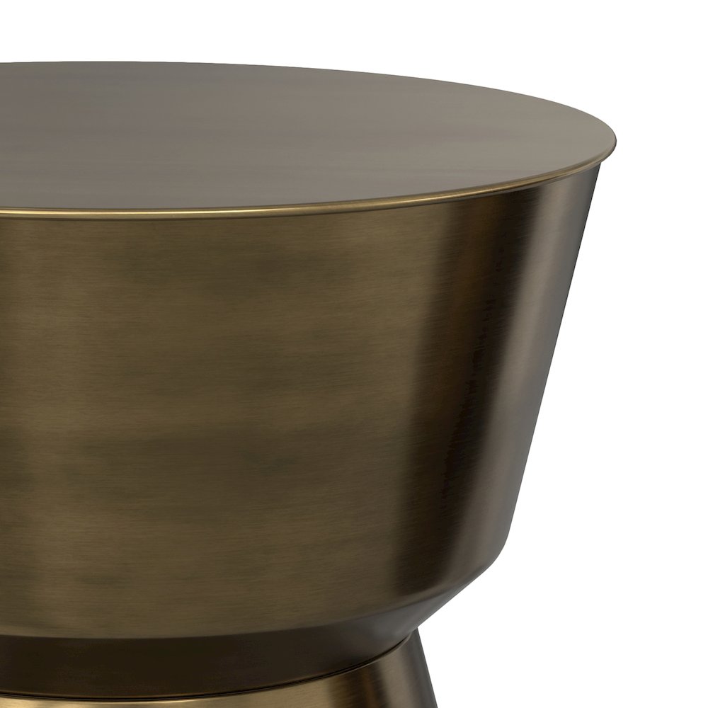 Allegra 16 inch Wide Modern Metal Side Table in Antique Brass Iron, Assembled. Picture 4