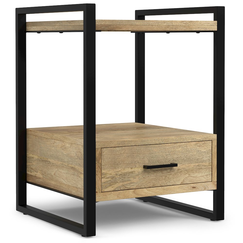 Riverside Solid Mango Wood Bedside Table In Natural. Picture 1