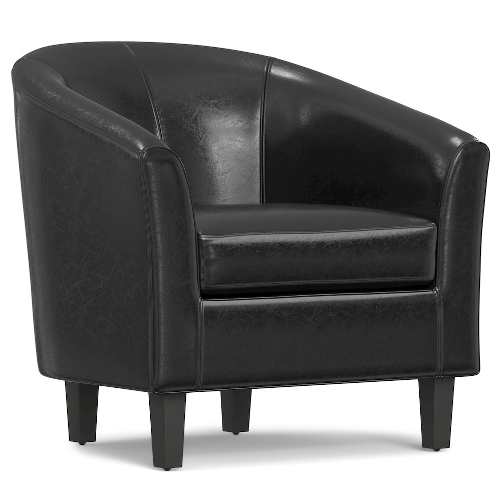 Austin 30 inch Wide Contemporary Tub Chair in Black Vegan Leather. Picture 1