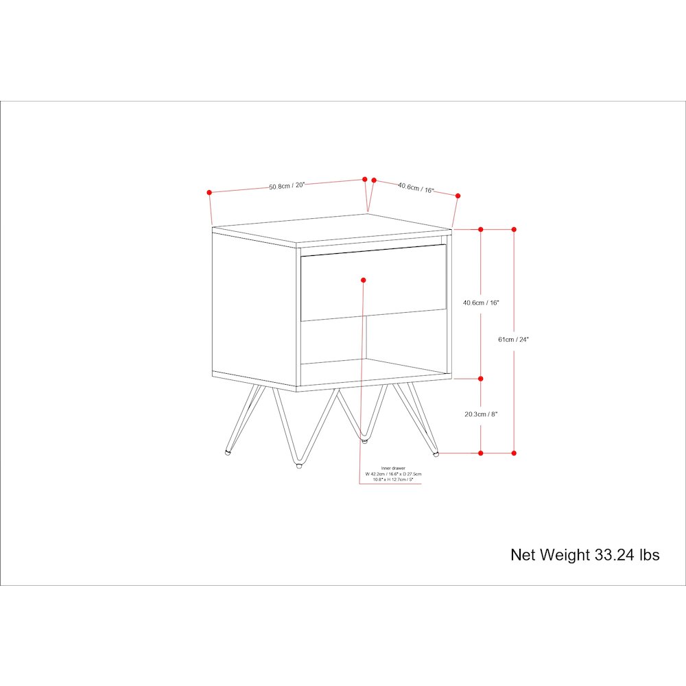 Hunter Solid Mango Wood Nightstand In Natural. Picture 6