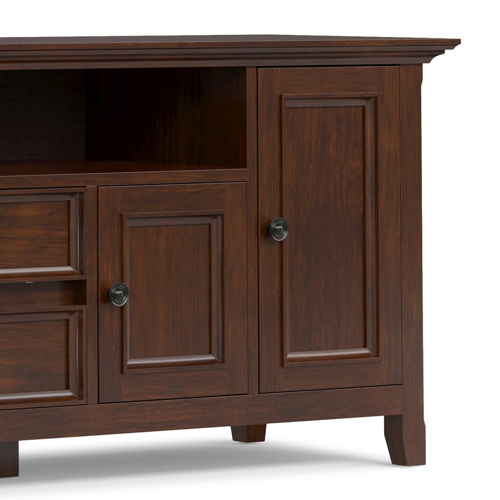 Amherst 72 inch Wide Solid Wood Transitional TV Stand in Russet Brown. Picture 6