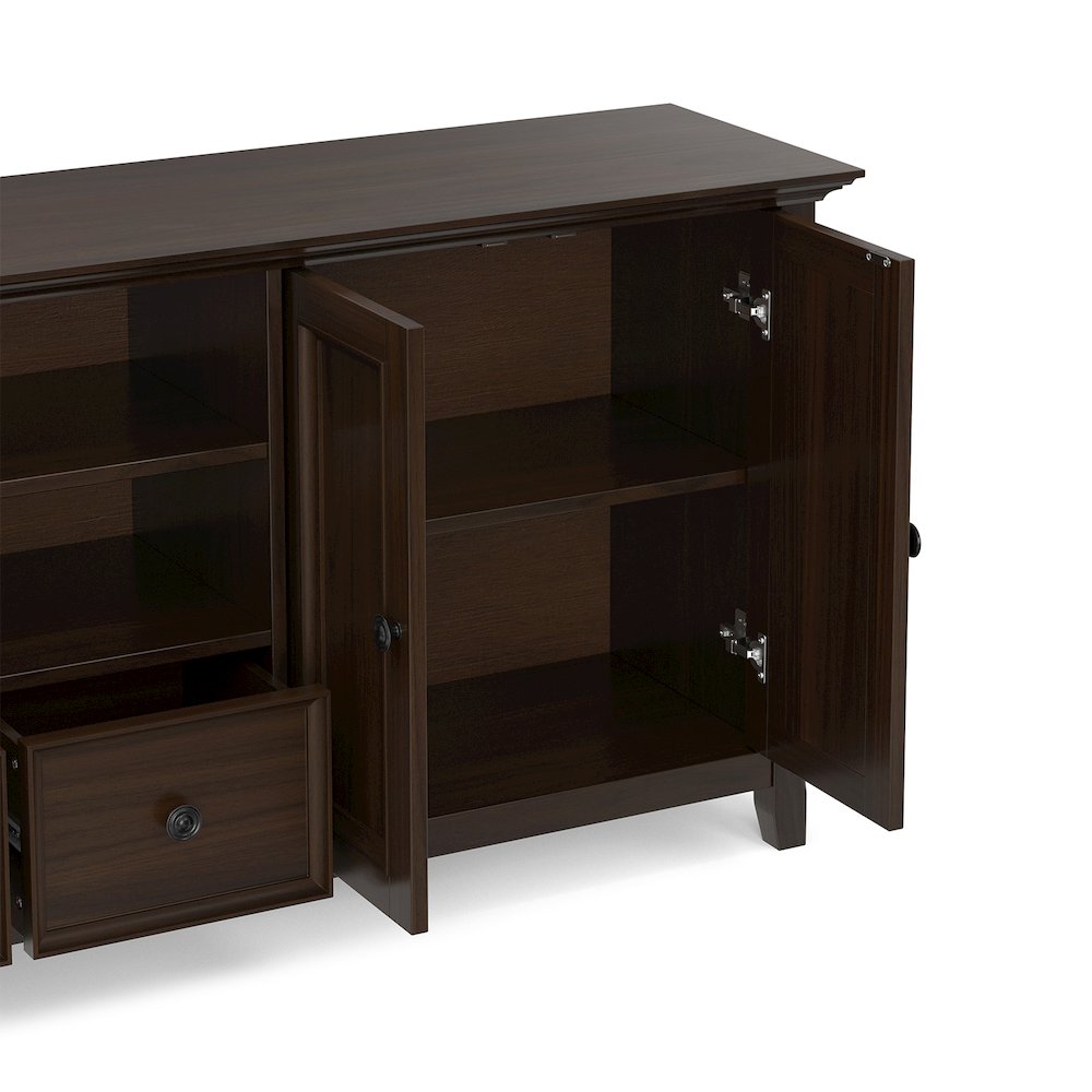 Amherst 84 inch Wide Solid Wood Transitional TV Stand For TVs up to 90 inches. Picture 4