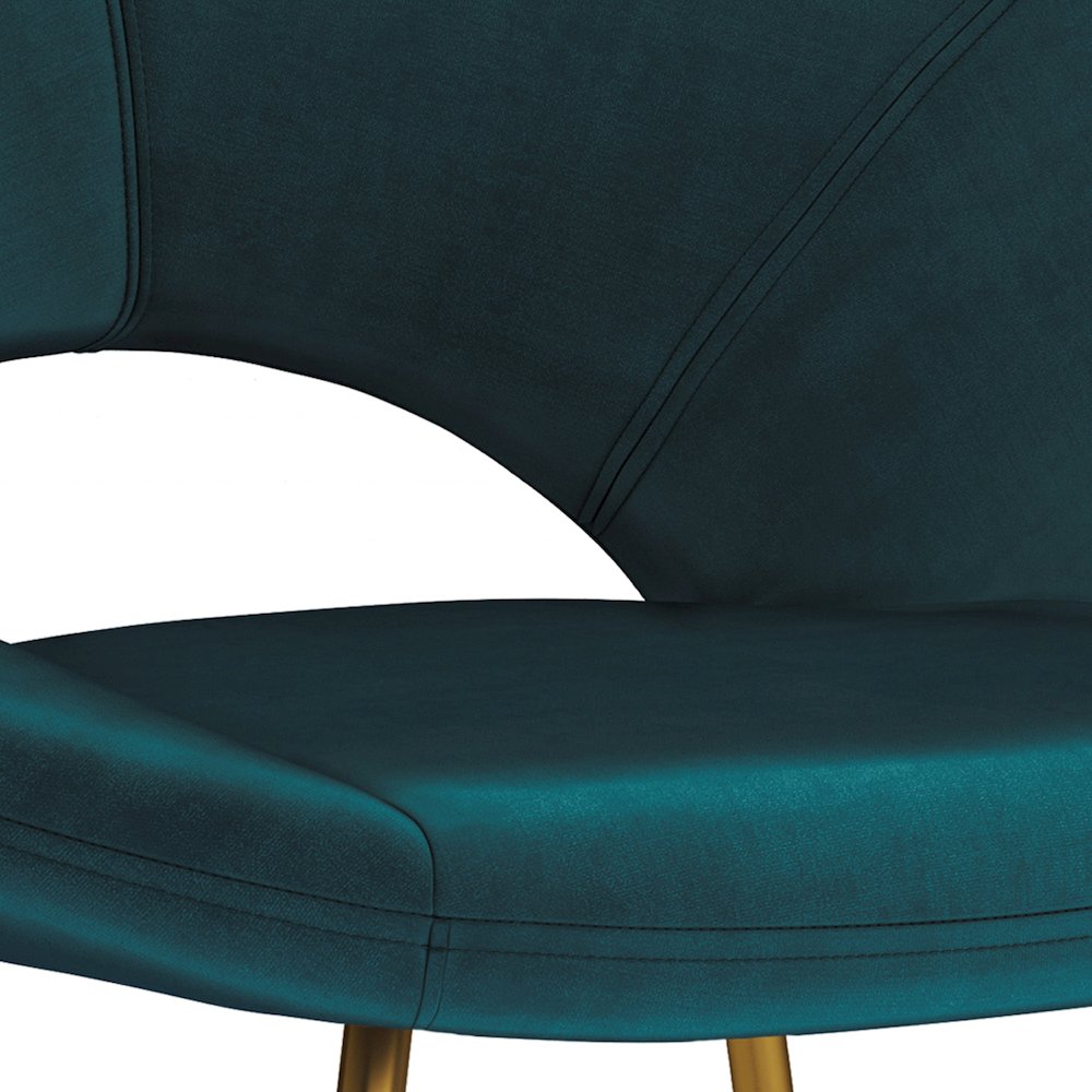 Barrett Accent Chair In Teal Velvet Fabric. Picture 2