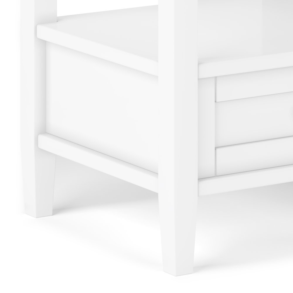 Warm Shaker 20 inch Solid Wood Transitional End Table in White (Set of 2). Picture 4