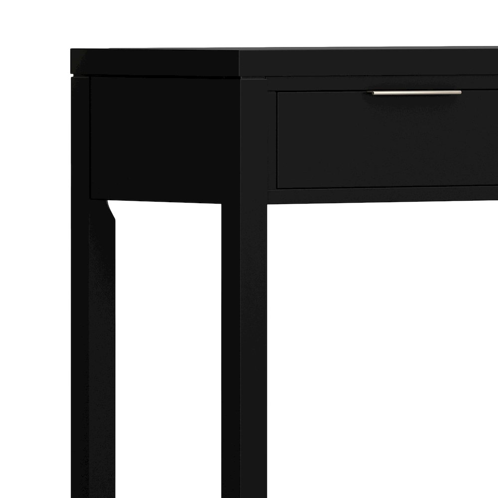 Hollander 60 inch Wide Solid Wood Contemporary Console Table in Black. Picture 2