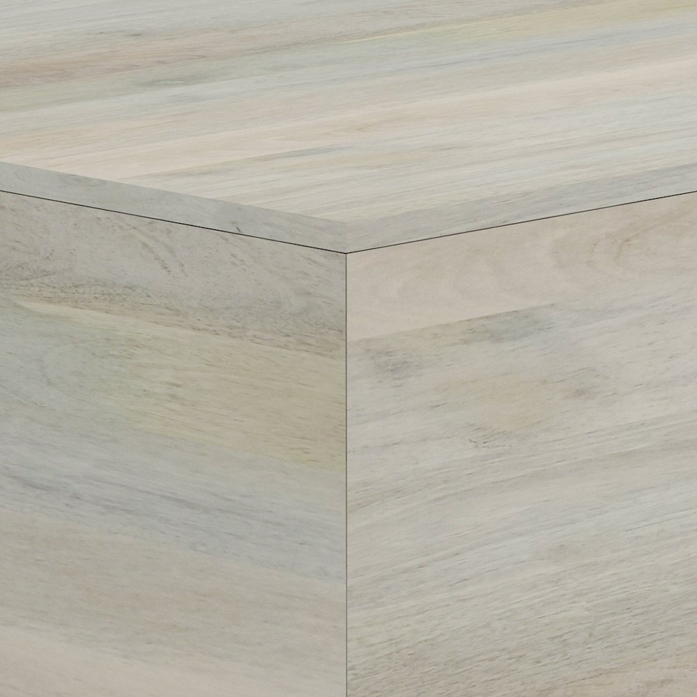 Abba Solid Mango Wood  Square Coffee Table In White Wash. Picture 4