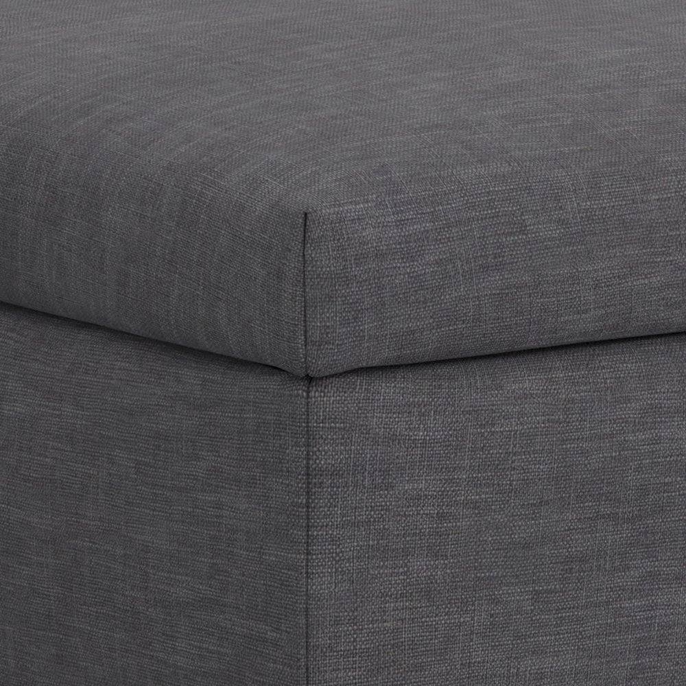 Large Coffee Table Storage Ottoman with Lift up Lid in Slate Grey Polyester. Picture 10