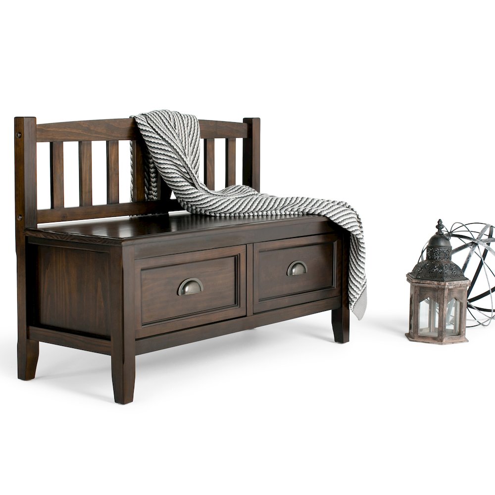 Burlington 42 inch Wide Solid Wood Transitional Entryway Storage Bench. Picture 5