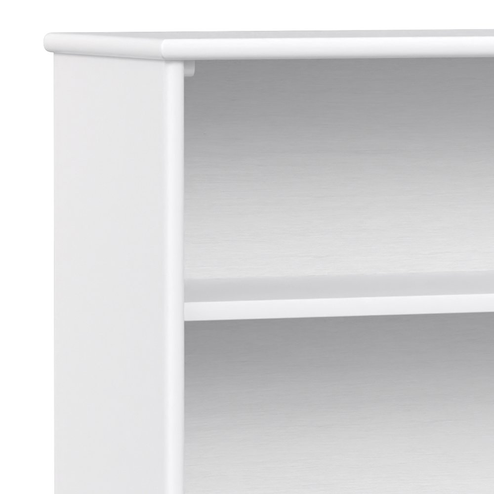 Draper Solid Hardwood 30 Inch X 64 Inch Mid Century Modern Low Bookcase In White. Picture 2