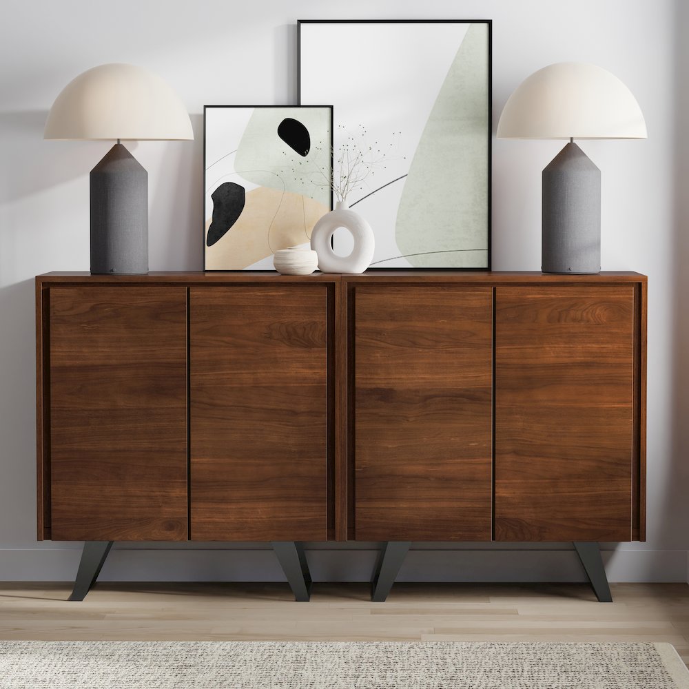 Lowry 39 Inch Walnut Storage Cabinet (Set Of 2). Picture 7