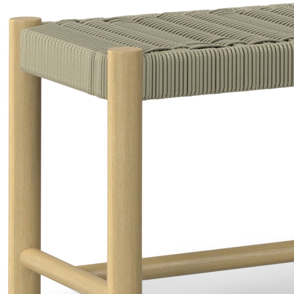 Dahlia Solid Acacia Wood Outdoor Indoor Bench In Natural Taupe. Picture 4