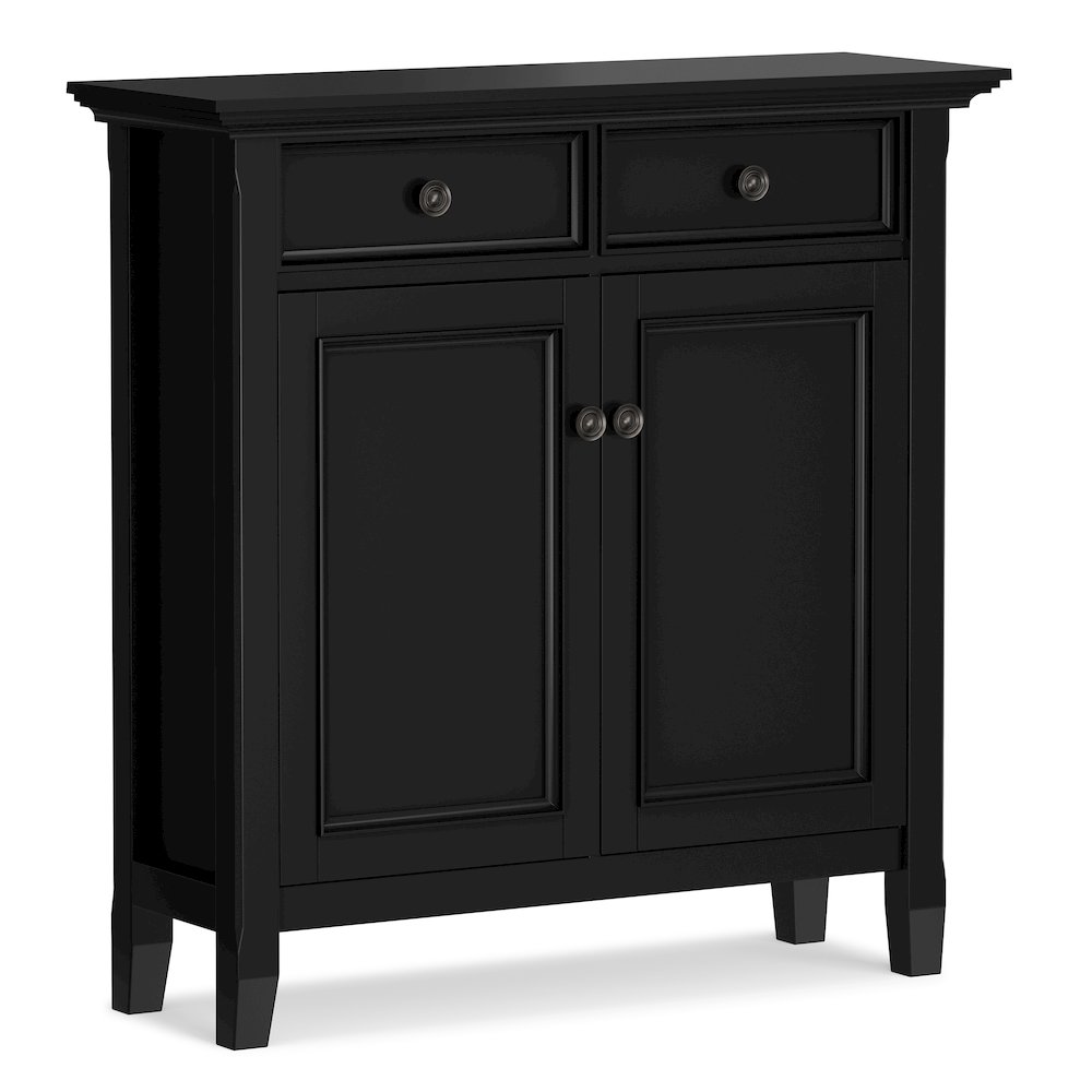Amherst 36 inch Wide Solid Wood Transitional Storage Cabinet in Black. Picture 1