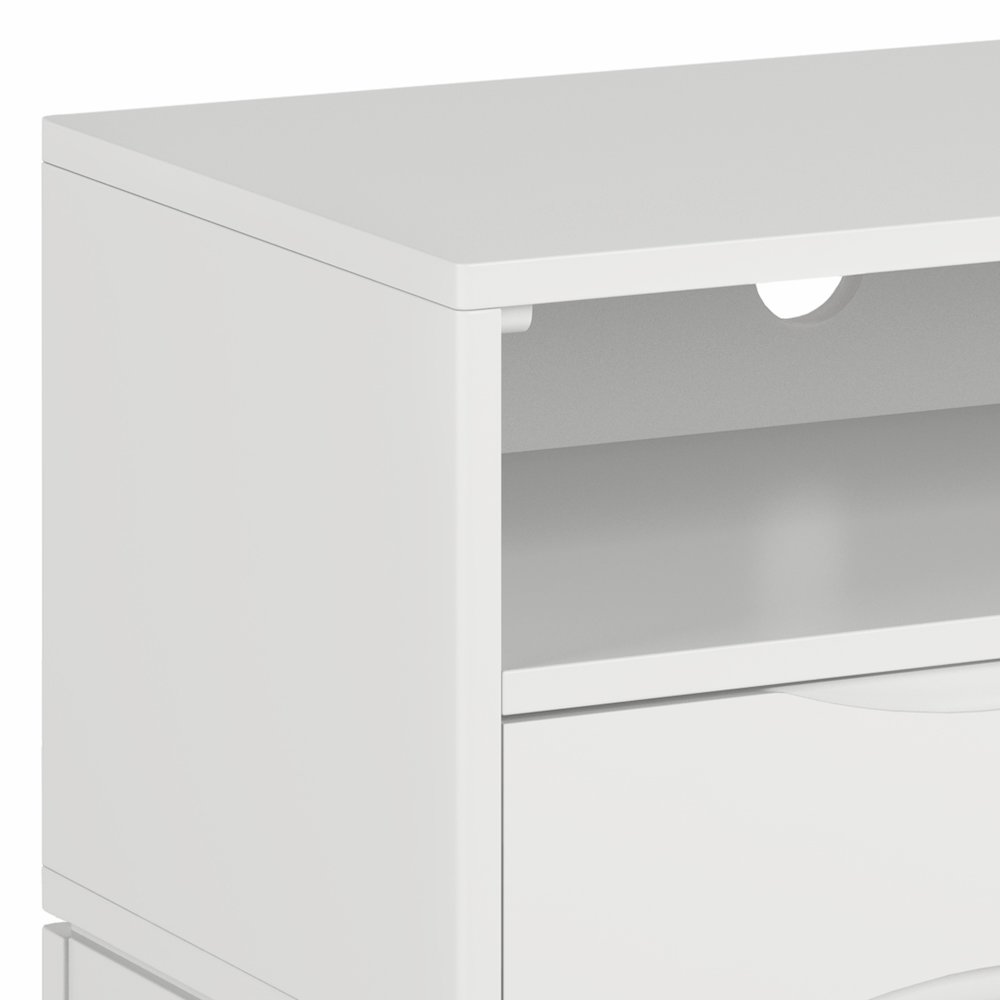 Harper Solid Hardwood Tv Media Stand In White For Tvs Up To 65 Inches. Picture 2