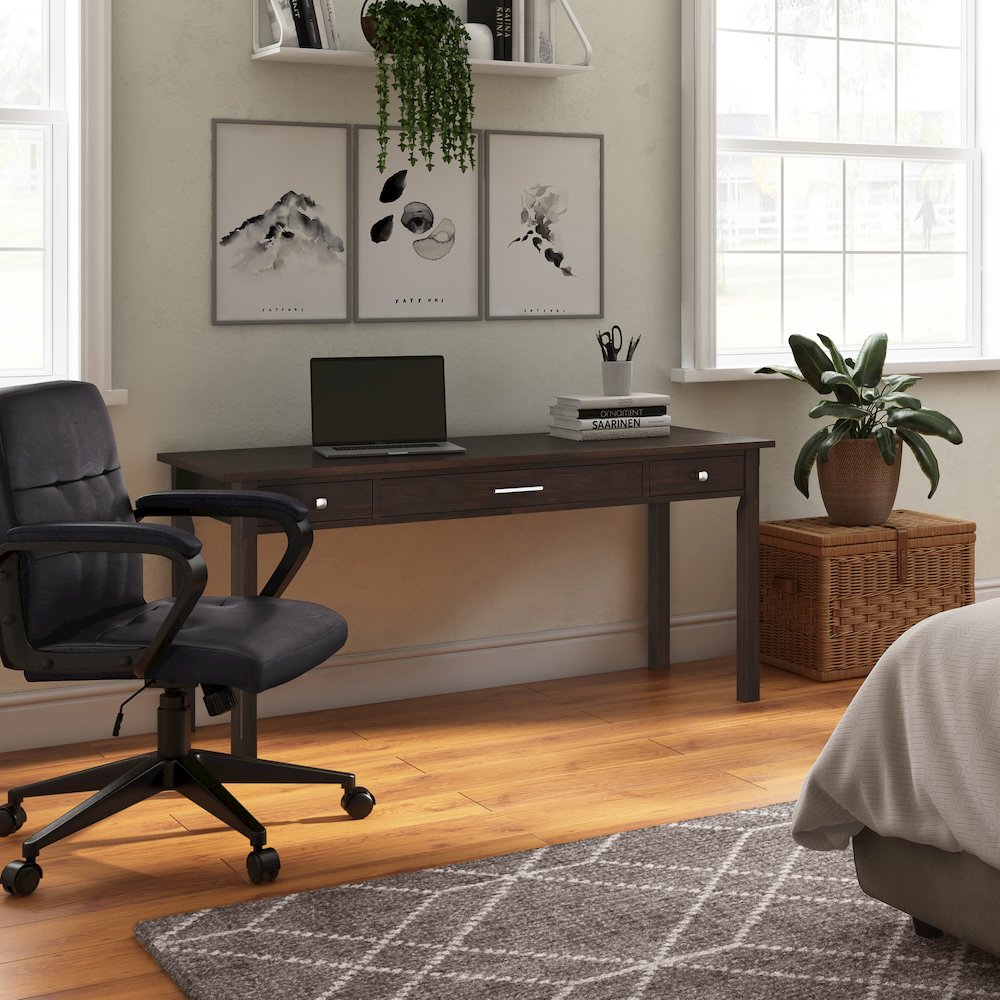 Avalon Solid Wood Large Desk In Tobacco Brown. Picture 5