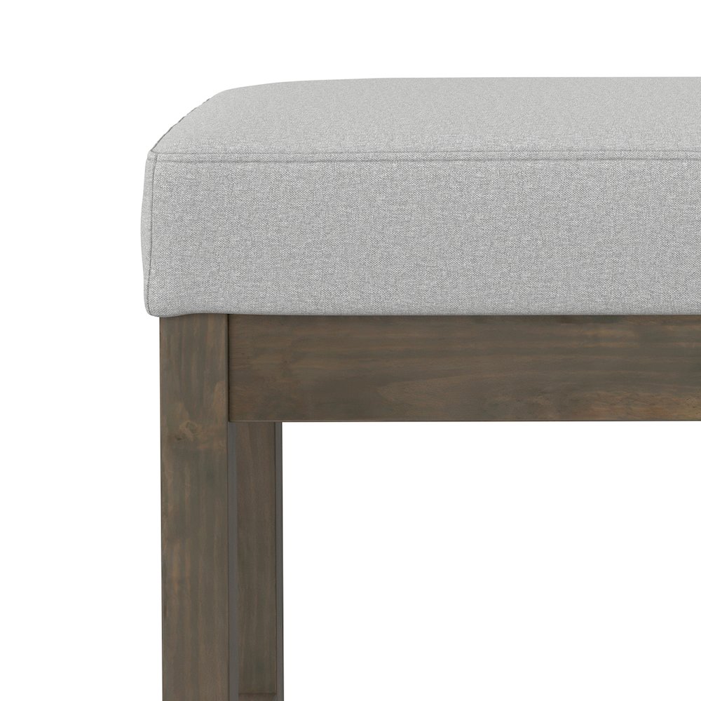 Milltown 27 inch Wide Solid Wood Contemporary Footstool Small Ottoman Bench. Picture 6