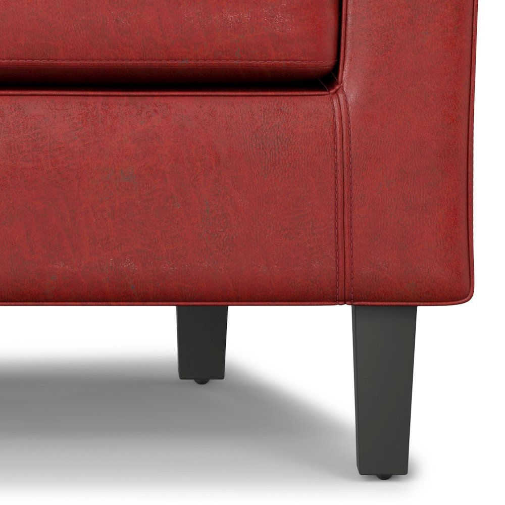 Austin 30 inch Wide Contemporary Tub Chair in Red Vegan Leather. Picture 3