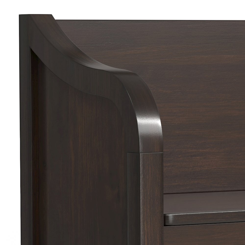 Connaught Solid Wood Entryway Storage Bench With Shelf In Chestnut Brown. Picture 3