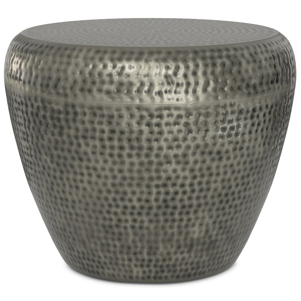 Preston Metal Side Table In Antique Silver. Picture 1