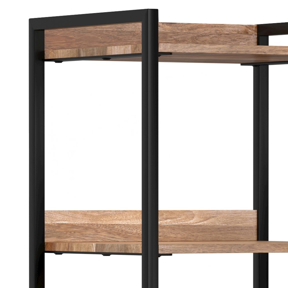 Kelsey SOLID MANGO WOOD Narrow Bookshelf with Cabinet in Natural. Picture 7