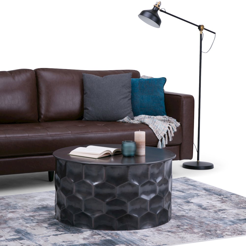 Whitney Metal Storage Coffee Table In Antique Bronze. Picture 5