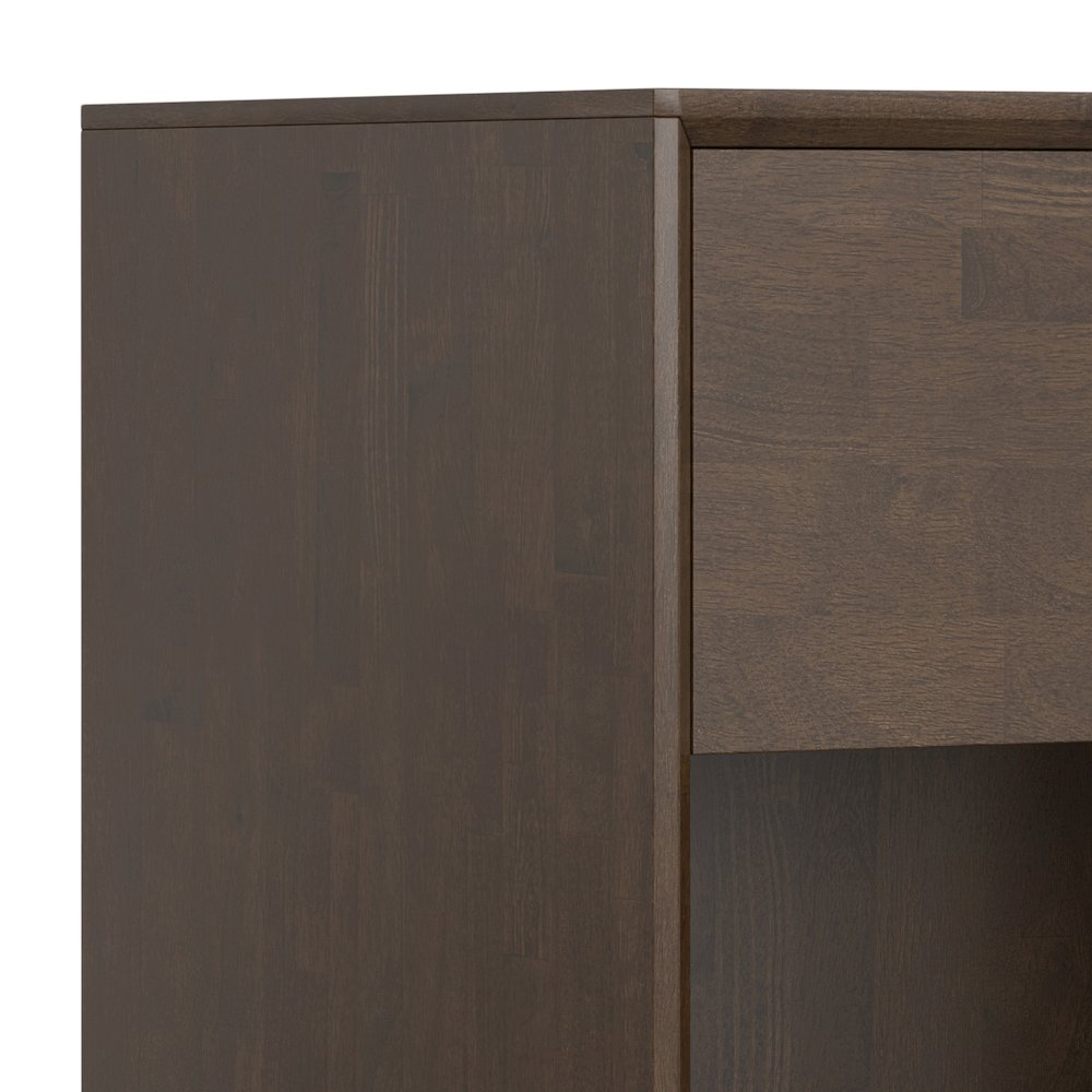 Banting 20 inch Wide Solid Wood Mid Century Nightstand in Walnut Brown. Picture 2