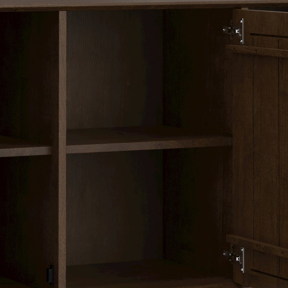 Banting Solid Hardwood 3 Door Sideboard Buffet In Walnut Brown. Picture 4