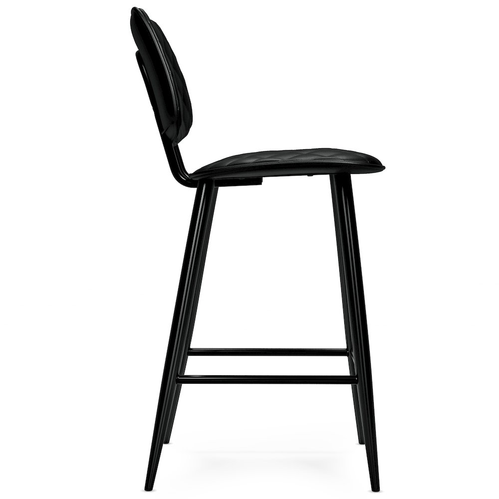 Raya Counter Height Stool (Set Of 2) In Black Vegan Faux Leather. Picture 2