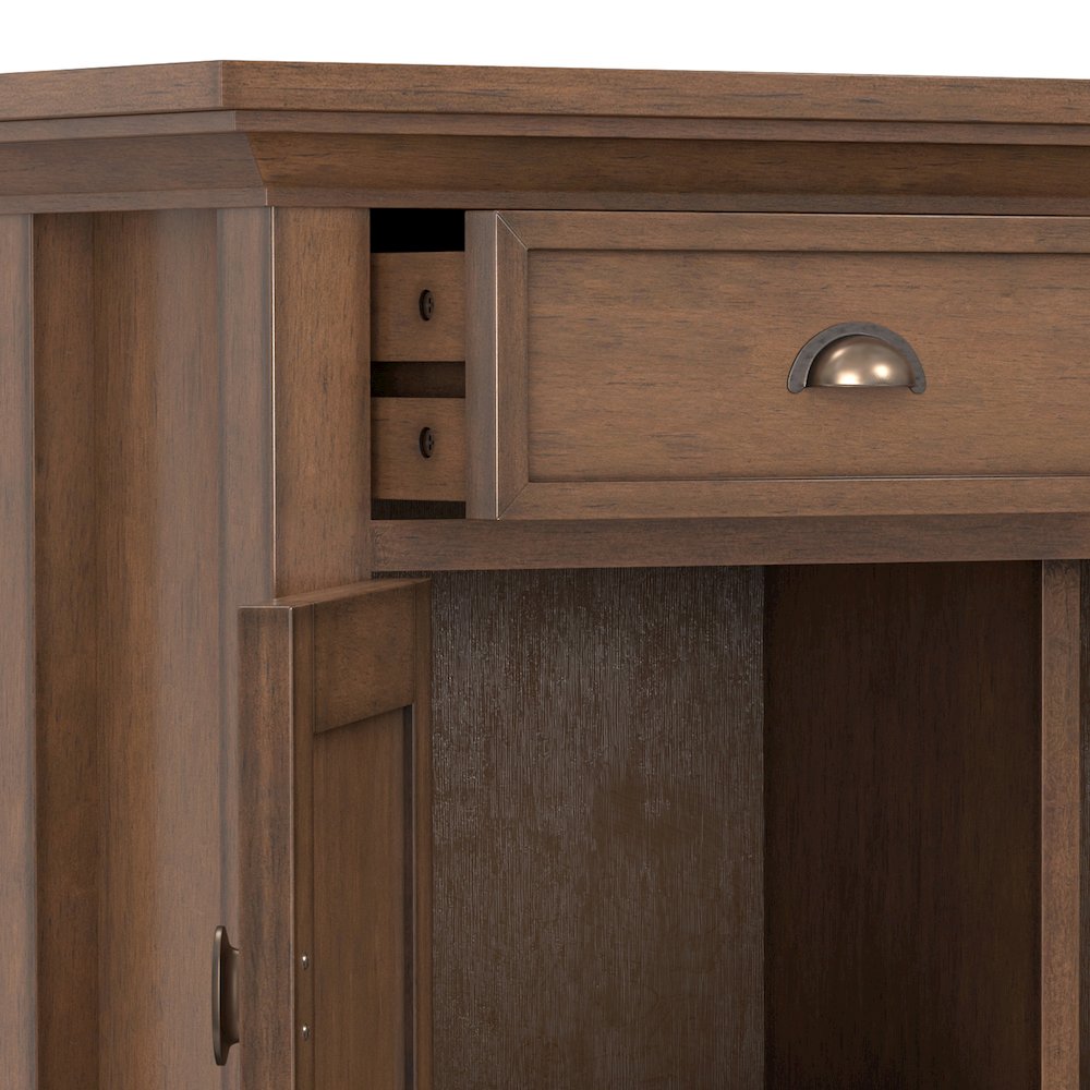 36 inch Wide Transitional Entryway Storage Cabinet in Rustic Natural Aged Brown. Picture 6