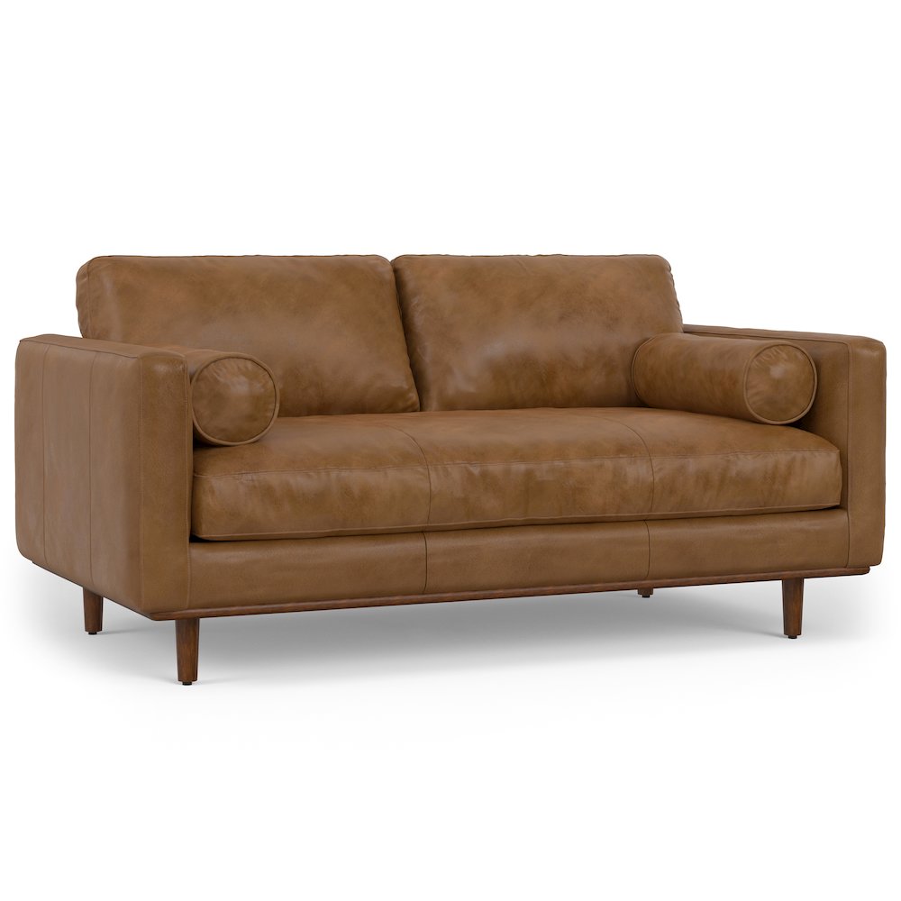 Morrison 72-Inch Sofa And Ottoman Set In Genuine Leather. Picture 2