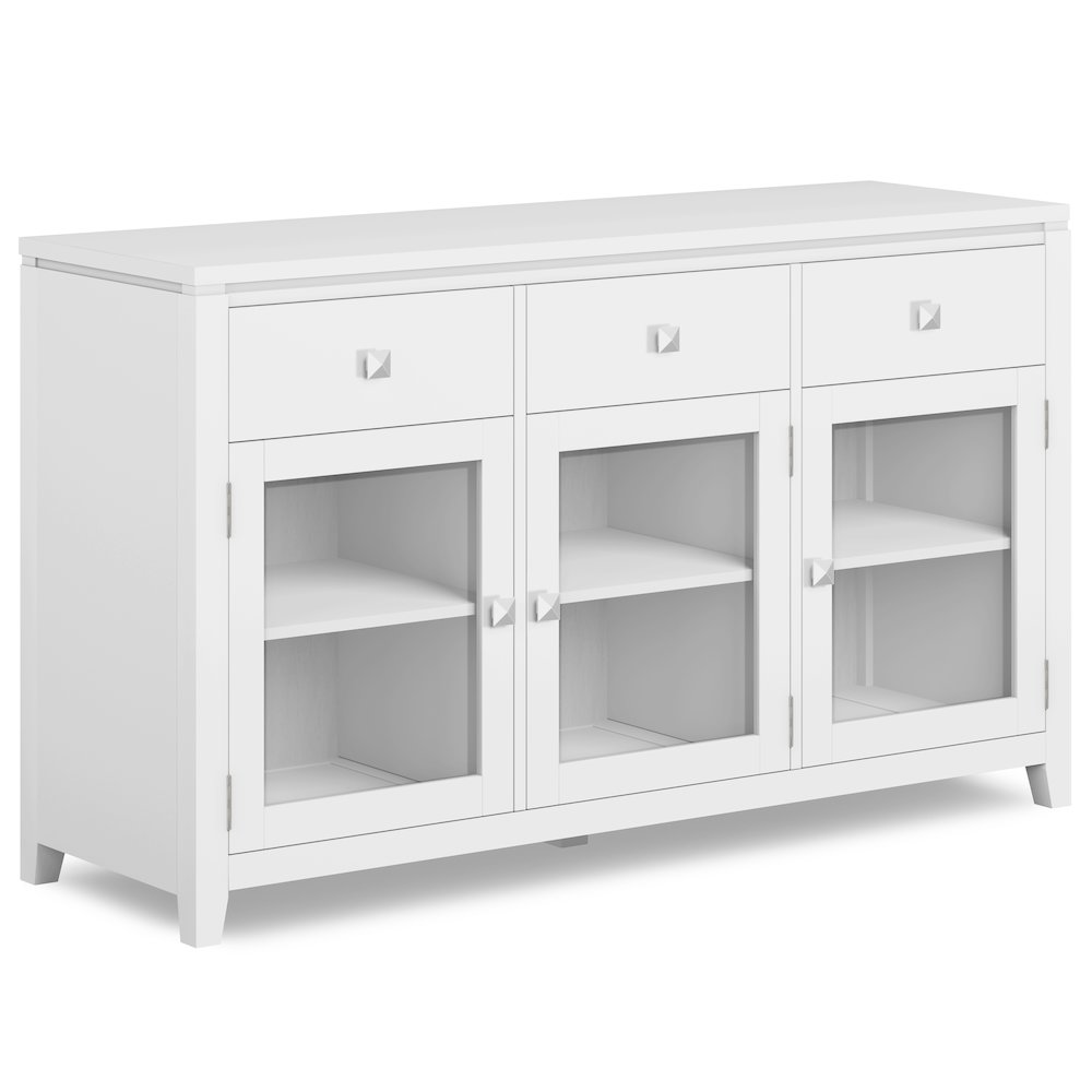 Cosmopolitan Solid Wood Sideboard Buffet In White. Picture 1