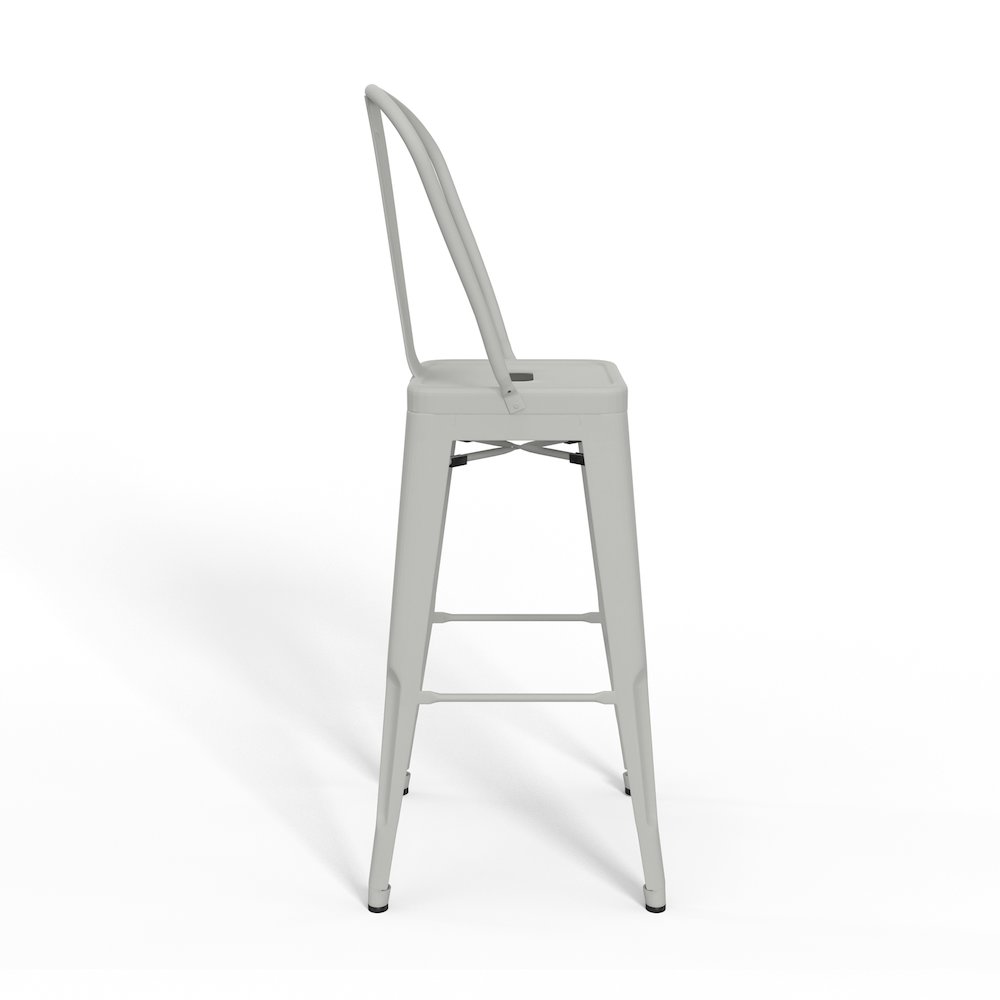 Fletcher 30 Inch Metal Bar Stool (Set Of 2) In White. Picture 3