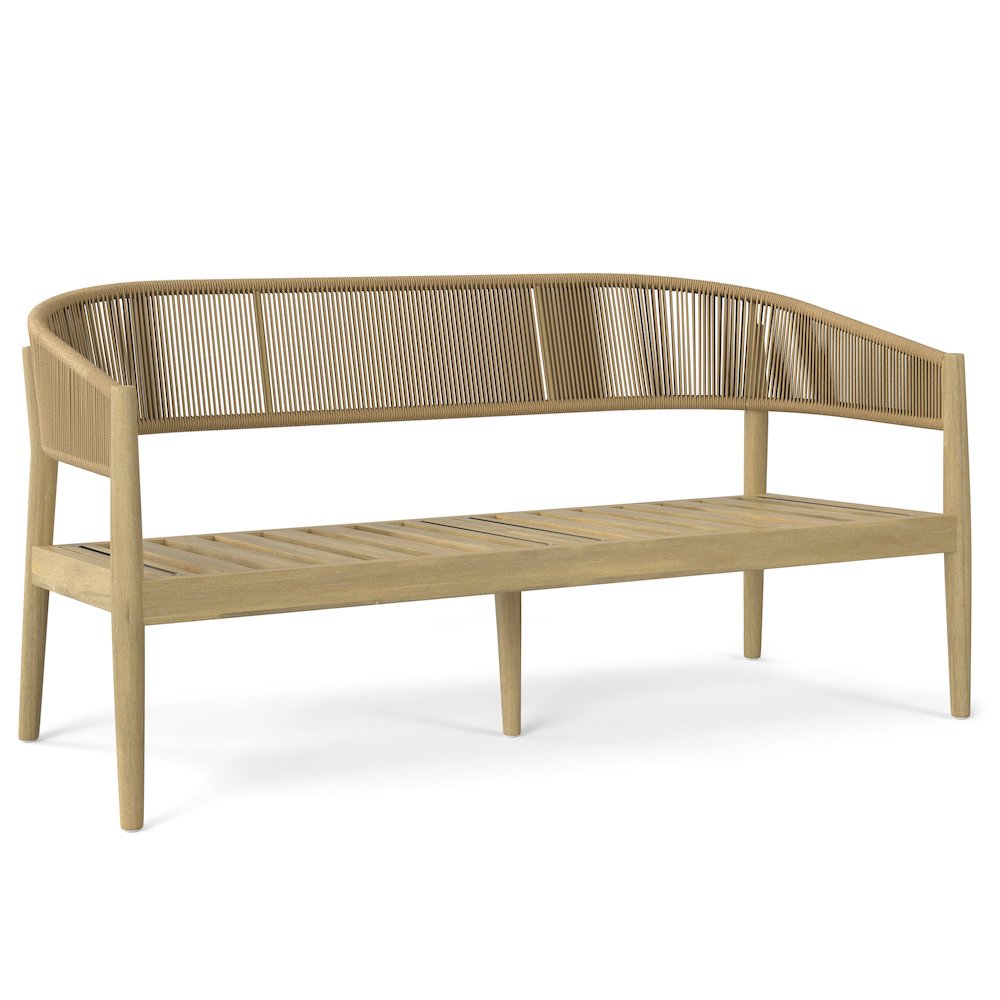 Bayshore Solid Acacia Wood Outdoor Sofa In Natural. Picture 3