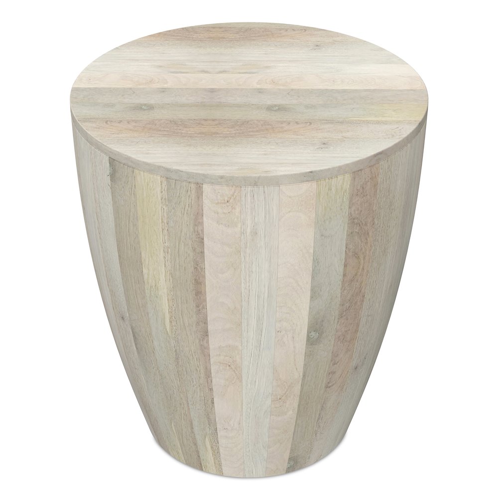 Elmbrook 21 inch Wide Solid Mango Modern End Table in White Wash, Assembled. Picture 3