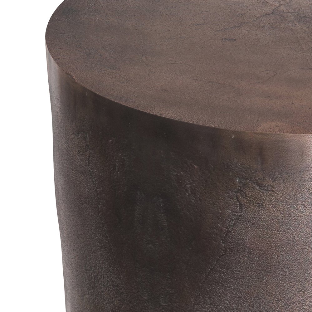 16.5 inch Wide Metal Accent Table in Antique Copper Cast Aluminum, Assembled. Picture 4