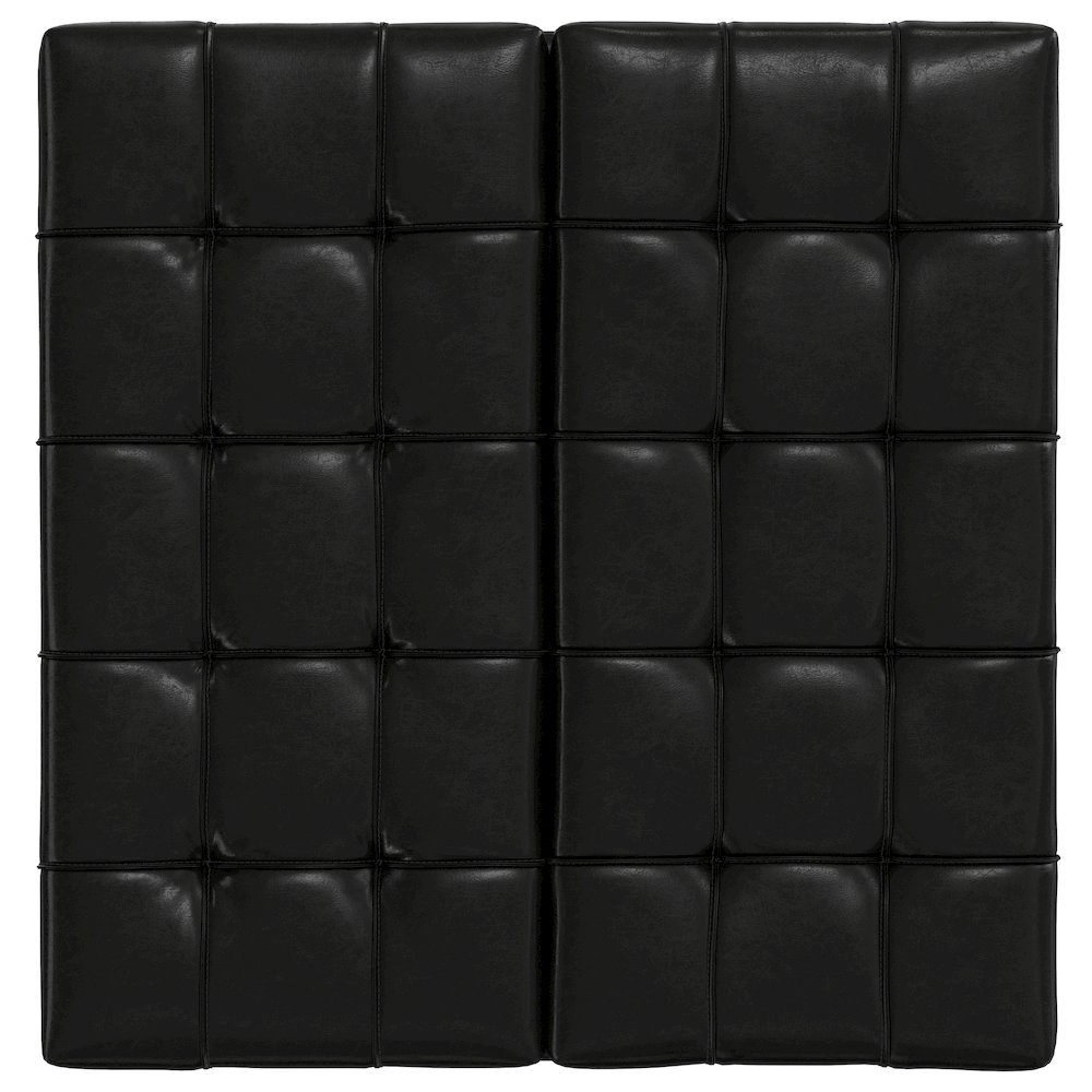 Laura Mid Century Lift Top Storage Ottoman in Midnight Black Vegan Faux Leather. Picture 5