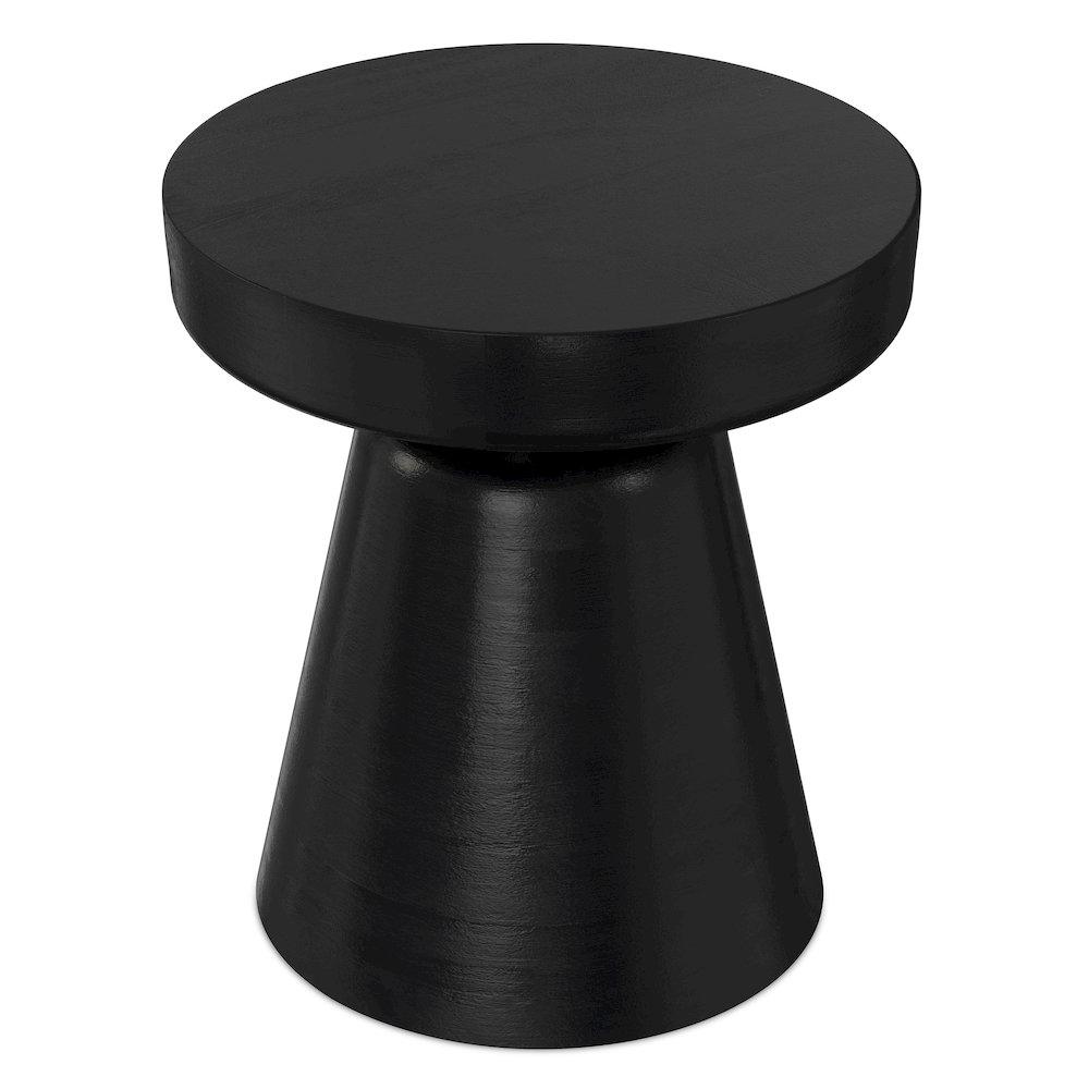 16 inch Wide Round Boho Contemporary Rustic Accent Table in Black. Picture 3
