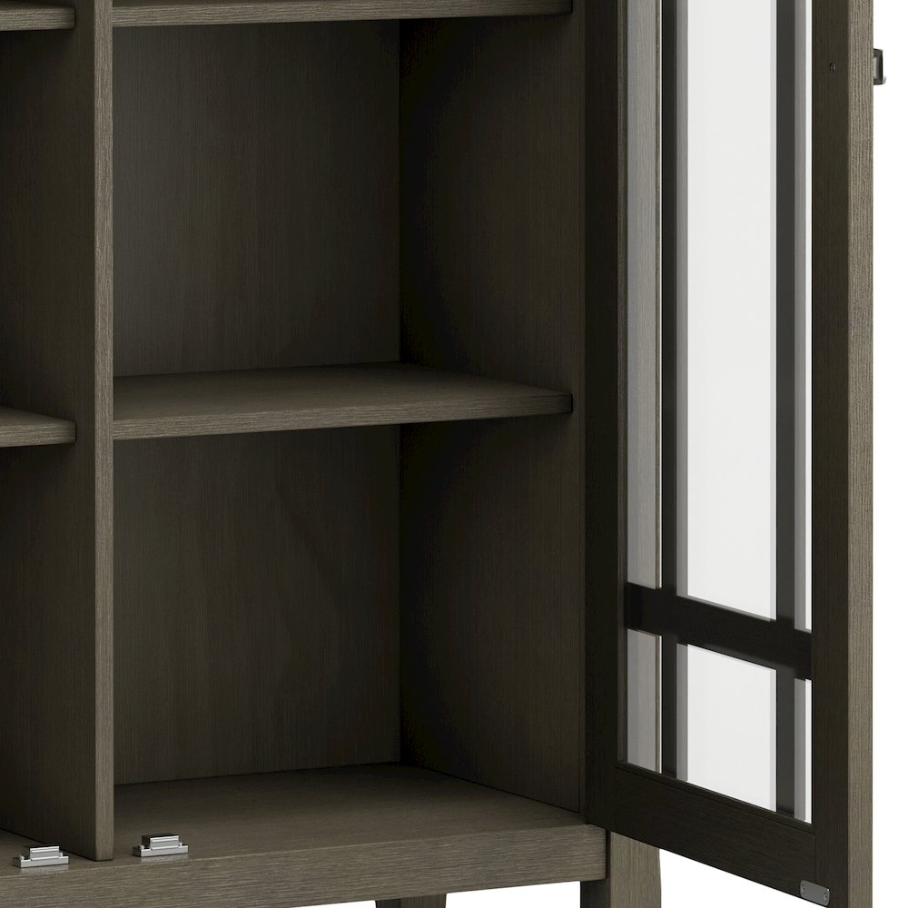 Bedford Solid Wood Medium Storage Cabinet In Farmhouse Grey. Picture 4
