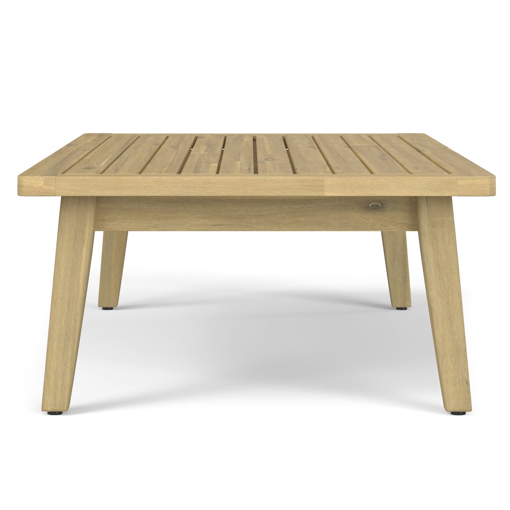 Palmetto Solid Acacia Wood Outdoor Coffee Table In Light Teak. Picture 3