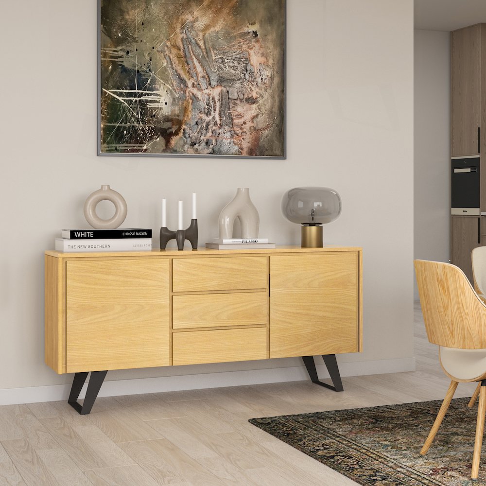 Lowry Sideboard Buffet In Oak Veneer. Picture 5