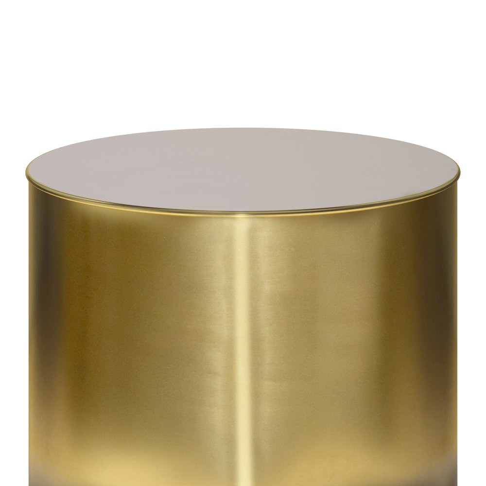 Curtis Metal Cylinder Accent Table In Ombre Black/ Gold. Picture 2