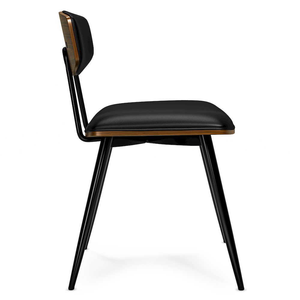 Mavis Dining Chair ( Set Of 2 ) In Black Vegan Faux Leather. Picture 2