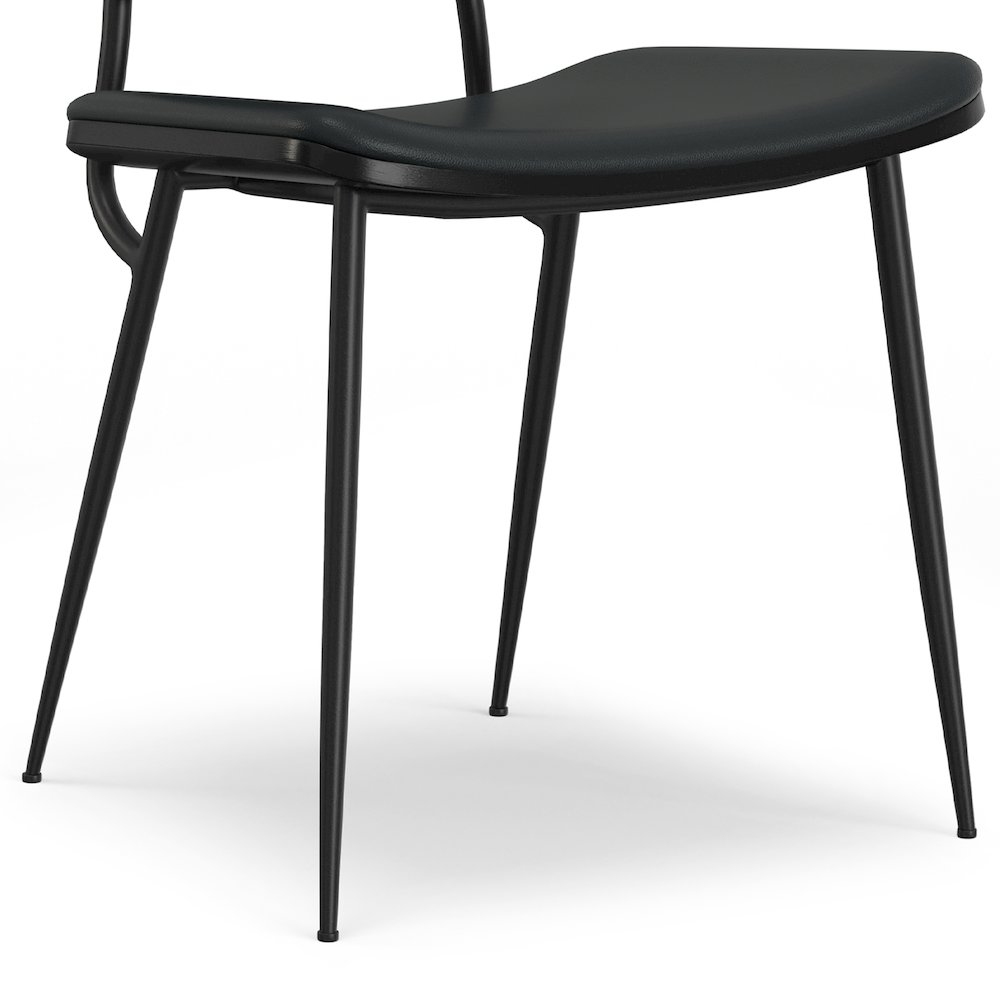 Hayley Dining Chair (Set Of 2) In Black  Vegan Faux Leather. Picture 4