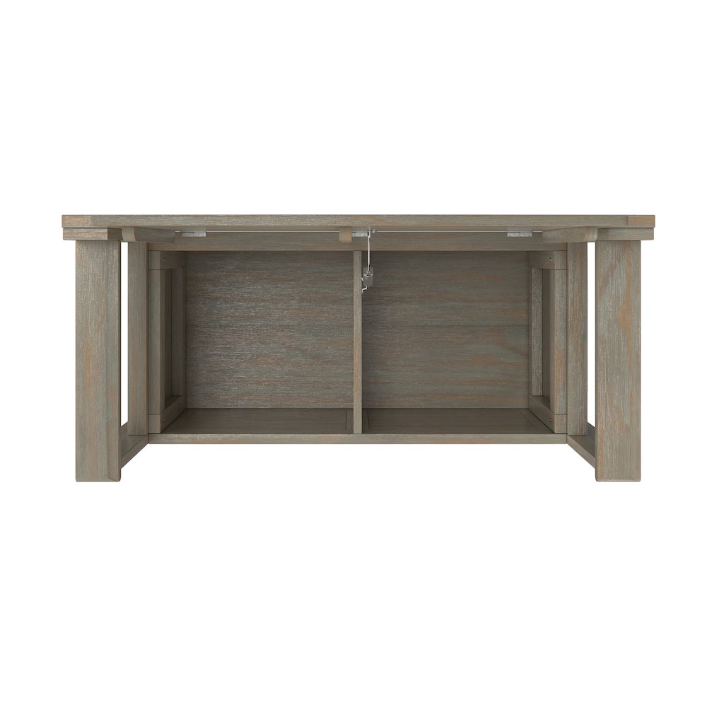 Solid Wood 36 inch Wide Transitional Entryway Storage Bench in Distressed Grey. Picture 2
