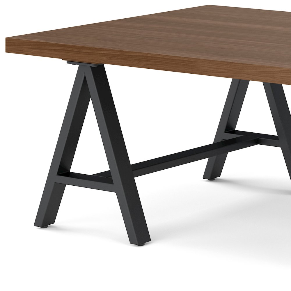 Sawhorse Solid Walnut Veneer and Metal Coffee Table. Picture 6